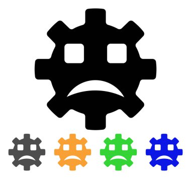 Üzgün hizmeti dişli Smiley vektör simgesi