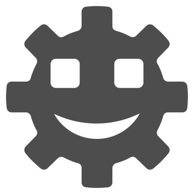 Mutlu servis dişli gülen düz simgesi