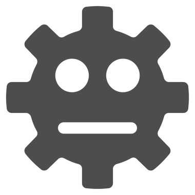 Dişli yazık gülen düz simgesi