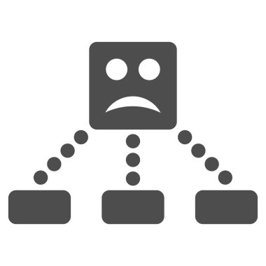 Üzgün Smiley ilişkiler düz simgesi diyagram