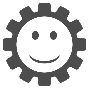 Dişli bir gülümseme gülen düz simgesi