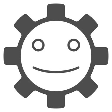 Dişli bir gülümseme gülen düz simgesi