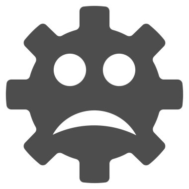 Üzgün hizmeti dişli gülen düz simgesi