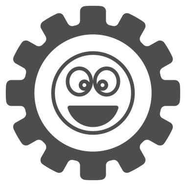 Seçenekleri dişli Laugth gülen düz simgesi