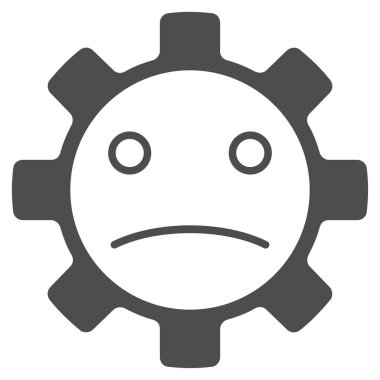 Hizmet dişli üzgün Smiley düz simgesi