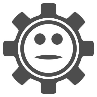 Dişli tarafsız gülen düz simgesi