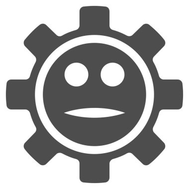 Seçenekleri dişli tarafsız gülen düz simgesi