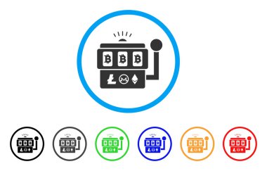 Bitcoin kumar makinesi vektör simgesi