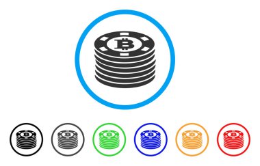 Bitcoin Casino Chips vektör simgesi