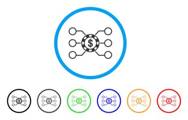 Casino çip devre vektör simgesi