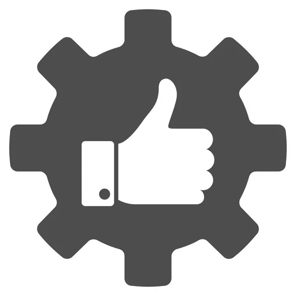 Gear Thumb Up Icono plano — Vector de stock