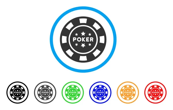 Poker Casino Chip Vector Icono — Vector de stock