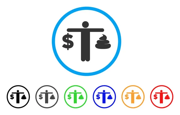 Pessoa Comparar Dólar merda Vector Ícone —  Vetores de Stock