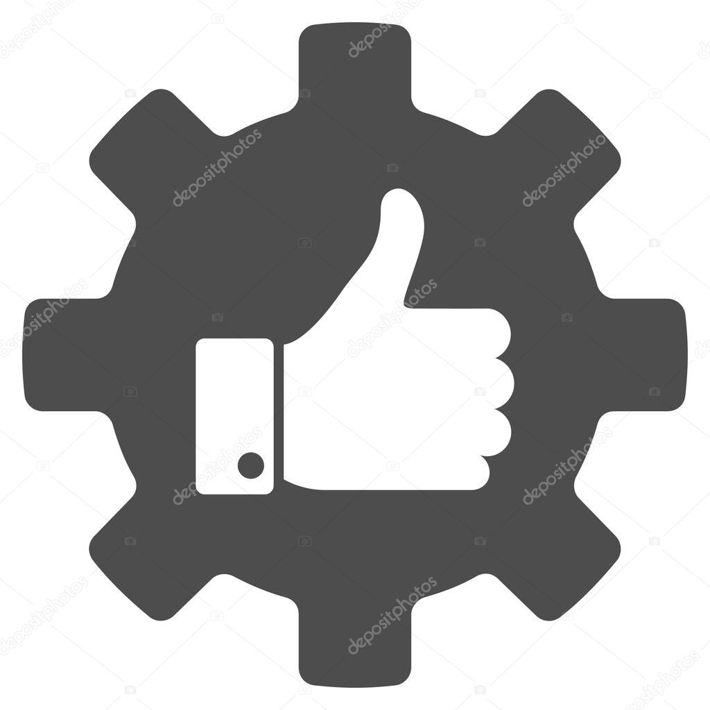 Gear Thumb Up Flat Icon