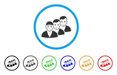 İnsanlar sıra yuvarlak simge