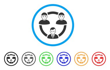 Personel işbirliği ağ yuvarlak simge