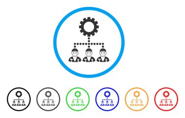 Dişli hiyerarşi işçi simgesi yuvarlak