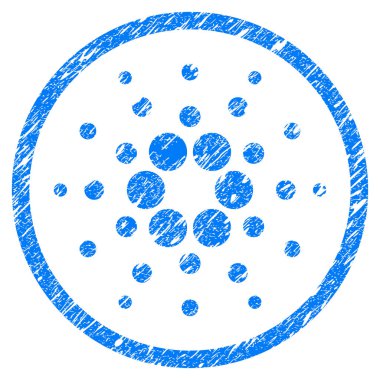 Cardano simgesi Grunge filigran yuvarlak