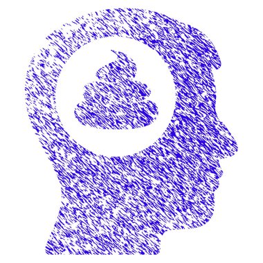 Bok fikir kafa simgesi Grunge filigran