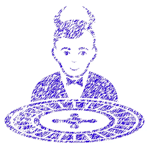 Diable Roulette Croupier Icône Grunge filigrane — Image vectorielle
