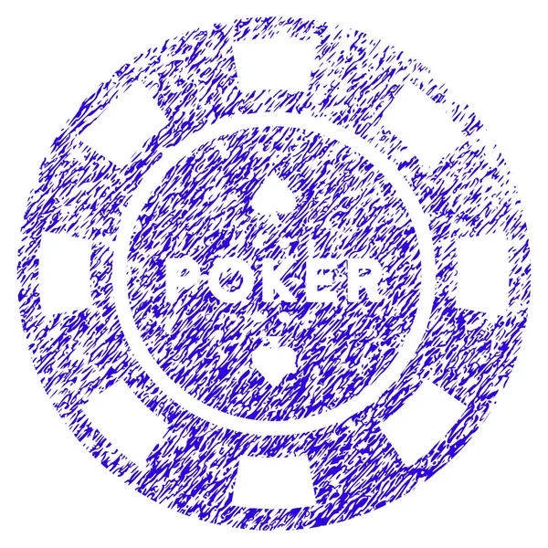 Poker Casino Chip Icon Grunge Watermark — Stock Vector