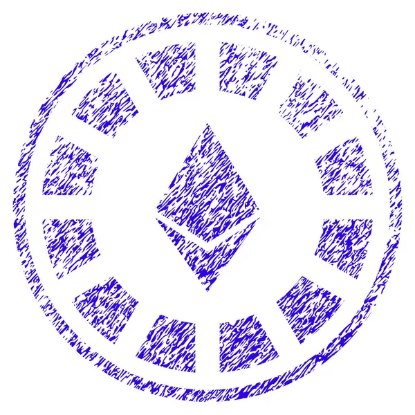 Ethereum Casino Roulette Icon Grunge Watermark — Stock Vector
