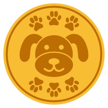 Dijital Puppycoin düz simgesi