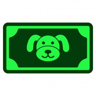 Köpek yavrusu banknot düz simgesi