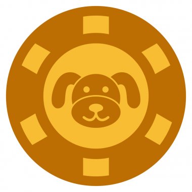 Köpek yavrusu Casino çip düz simgesi