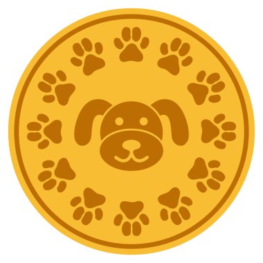 Dijital Puppycoin düz simgesi