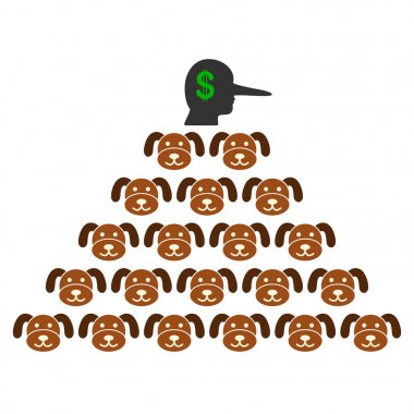 Puppycoin piramit Scammer düz simgesi