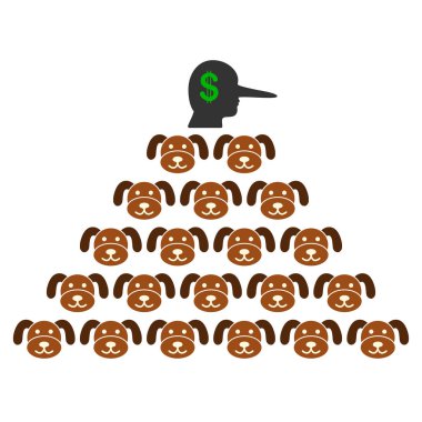 Puppycoin Pyramid Scammer Flat Icon clipart