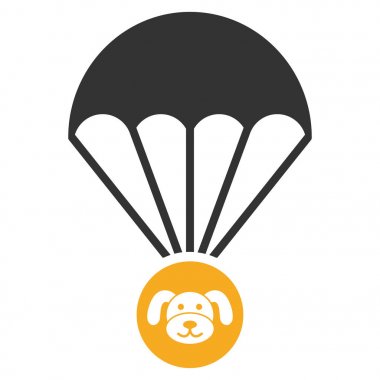 Puppycoin paraşüt düz simgesi
