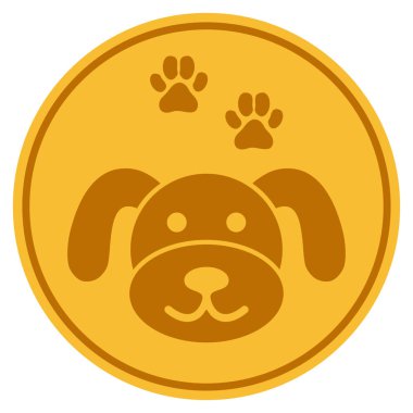 Altın Puppycoin düz simgesi