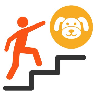 Puppycoin düz simgesi tırmanmaya kişi