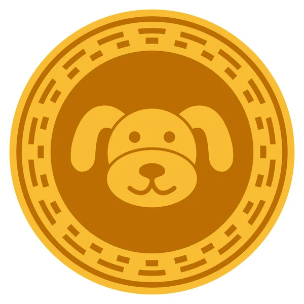 디지털 Puppycoin 평면 아이콘 — 스톡 벡터