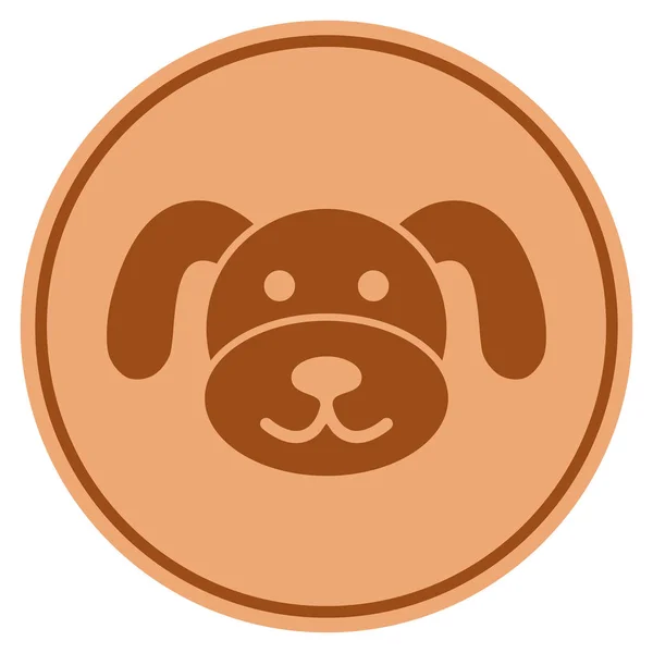 Bronzový Puppycoin ploché ikony — Stockový vektor