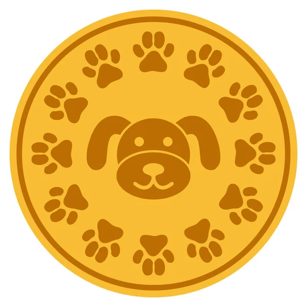 Digitální byt Puppycoin ikona — Stockový vektor