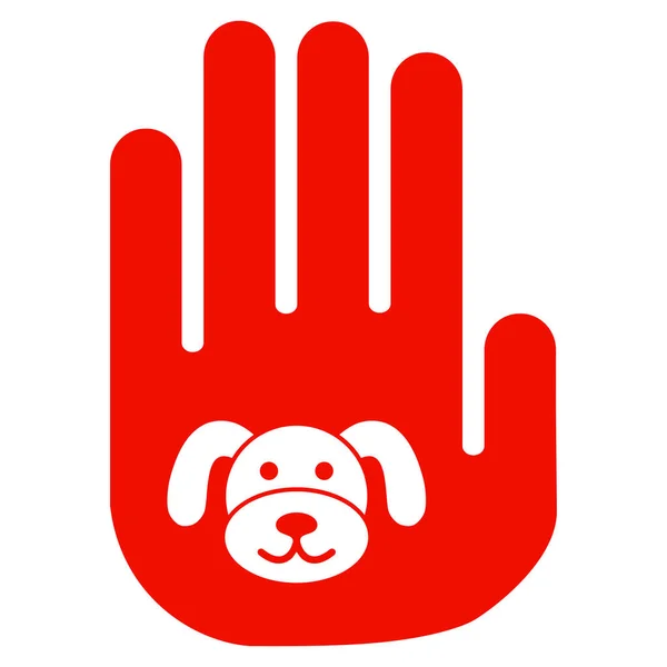 Zastavit rukou štěně ploché ikony — Stockový vektor