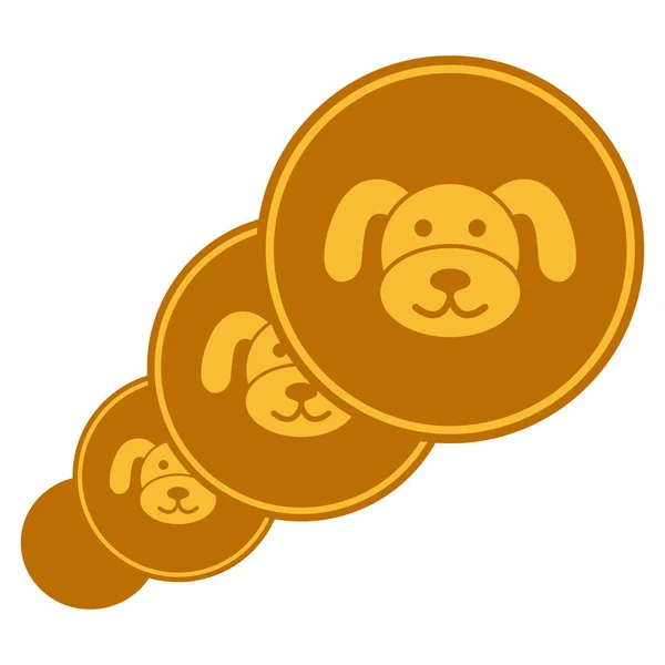 Puppycoins επίπεδη εικονίδιο — Διανυσματικό Αρχείο