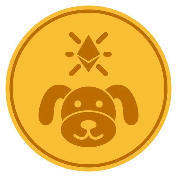 Šifrovací štěně mince ploché ikony — Stockový vektor