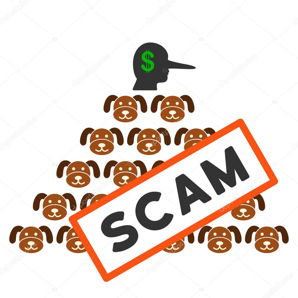 Puppycoin Pyramid Scam Flat Icon