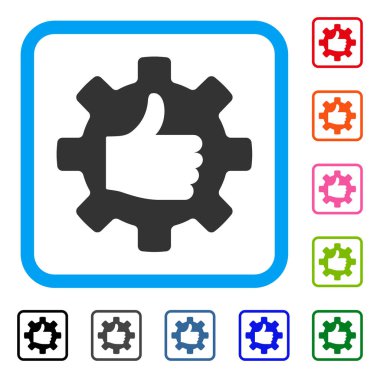 Çerçeveli simgesi yukarı dişli