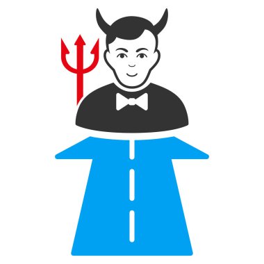 Yol cehennem canavar düz simgesine