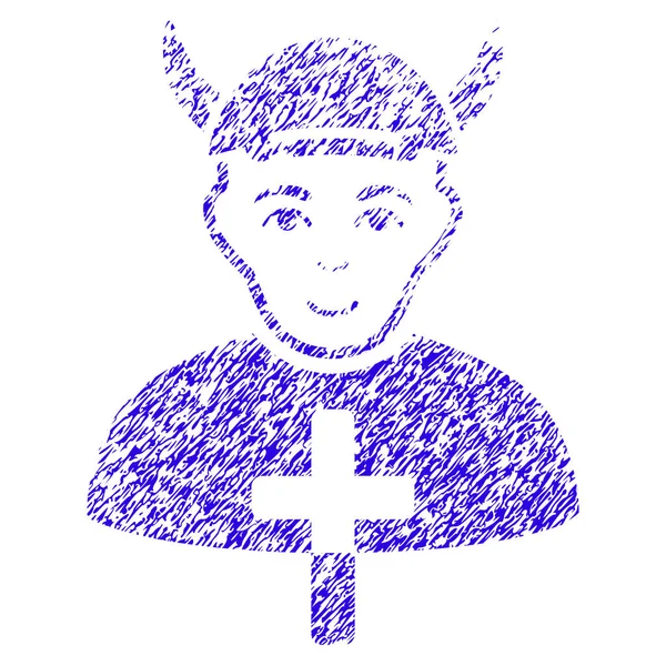Kapłan diabeł ikona Grunge znak wodny — Wektor stockowy