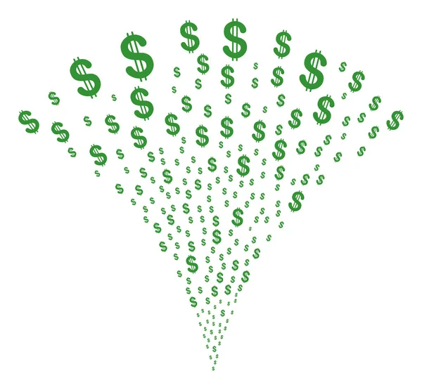 Dollar Fountain Stream — Stock Vector