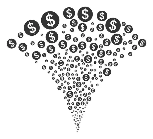 Money Fountain Stream — Stock Vector