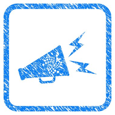 Iota uyarı megafon damga çerçeveli