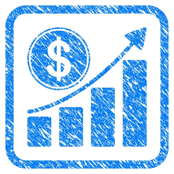 Dollar Growth Chart Framed Stamp — Stock Vector