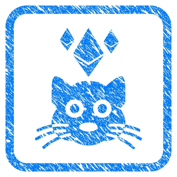 Ethereum Crypto Kitty emoldurado selo — Vetor de Stock